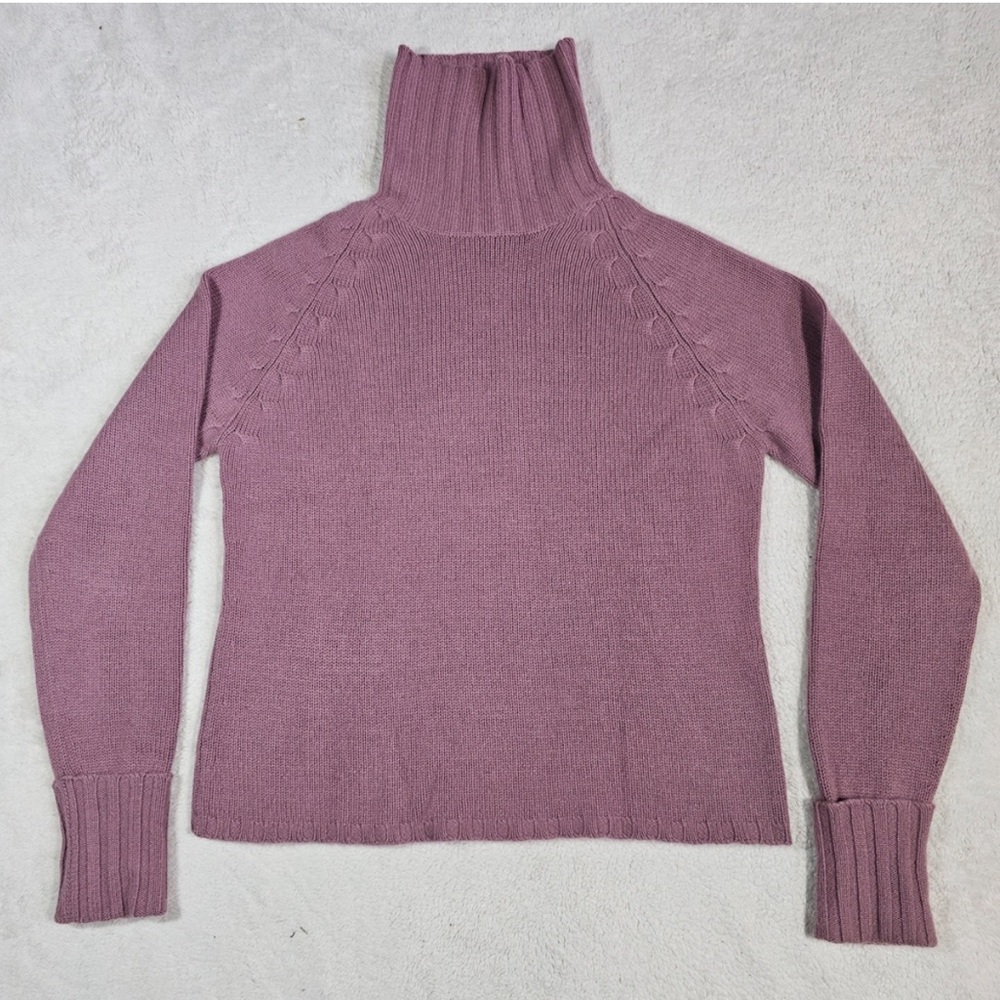 Banana Republic Cashmere Mauve Purple Turtle Neck Sweater Crop Y2K Medium